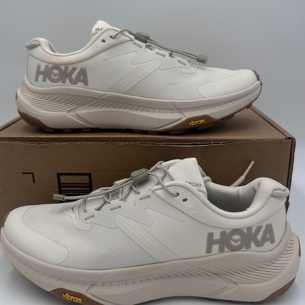 HOKA Transport Sneakers Womens 9 Eggshell White Vibram Cordura Lifestyle Shoes